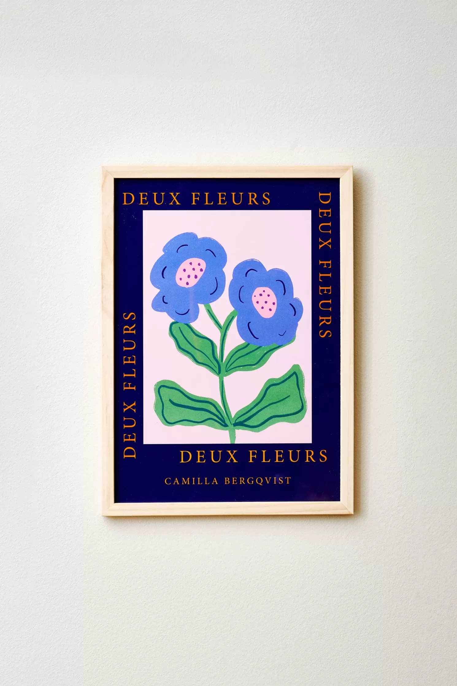 Flash Sale Søstrene Grene Schweiz Poster Deux Fleurs Dunkelblau A4 Orchid Lilac