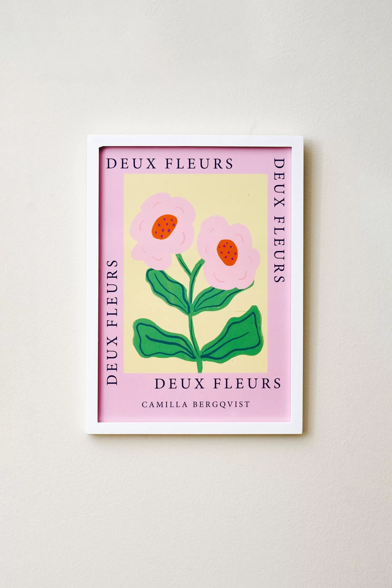 Hot Søstrene Grene Schweiz Poster Deux Fleurs Pink A4 Cherry Red