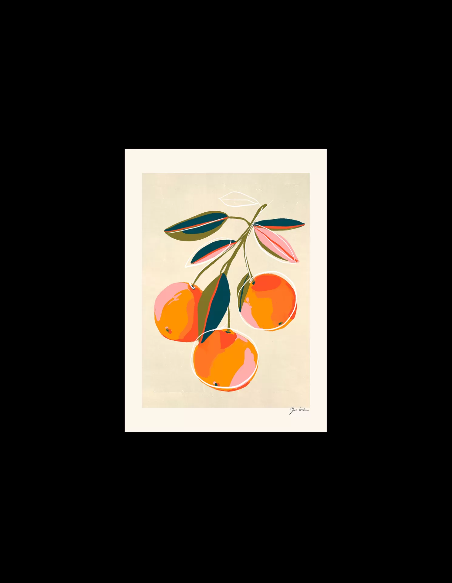 Sale Søstrene Grene Schweiz Poster Oranges A4 Peach