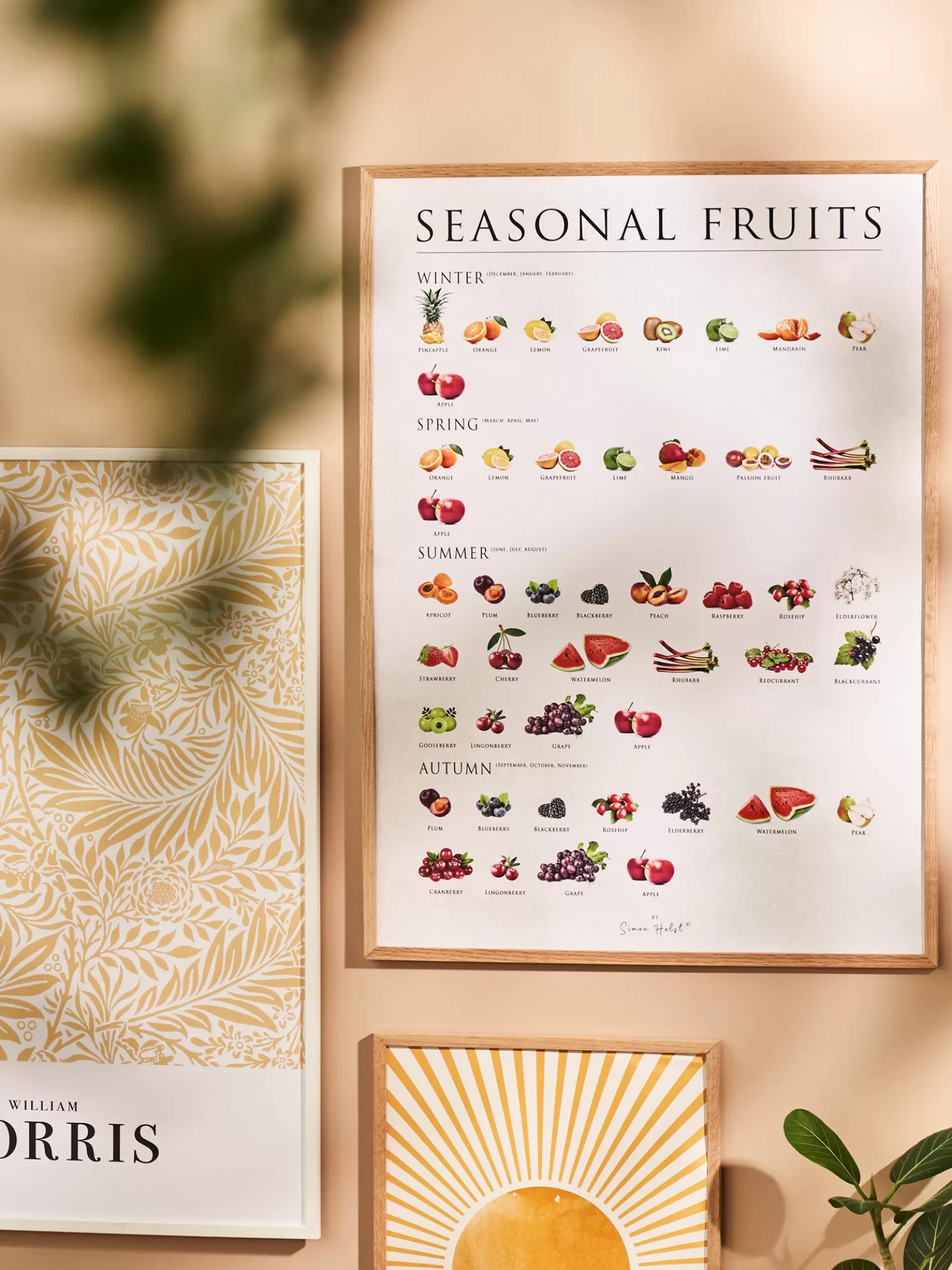 Hot Søstrene Grene Schweiz Poster Seasonal Fruits 50 X 70 Multi