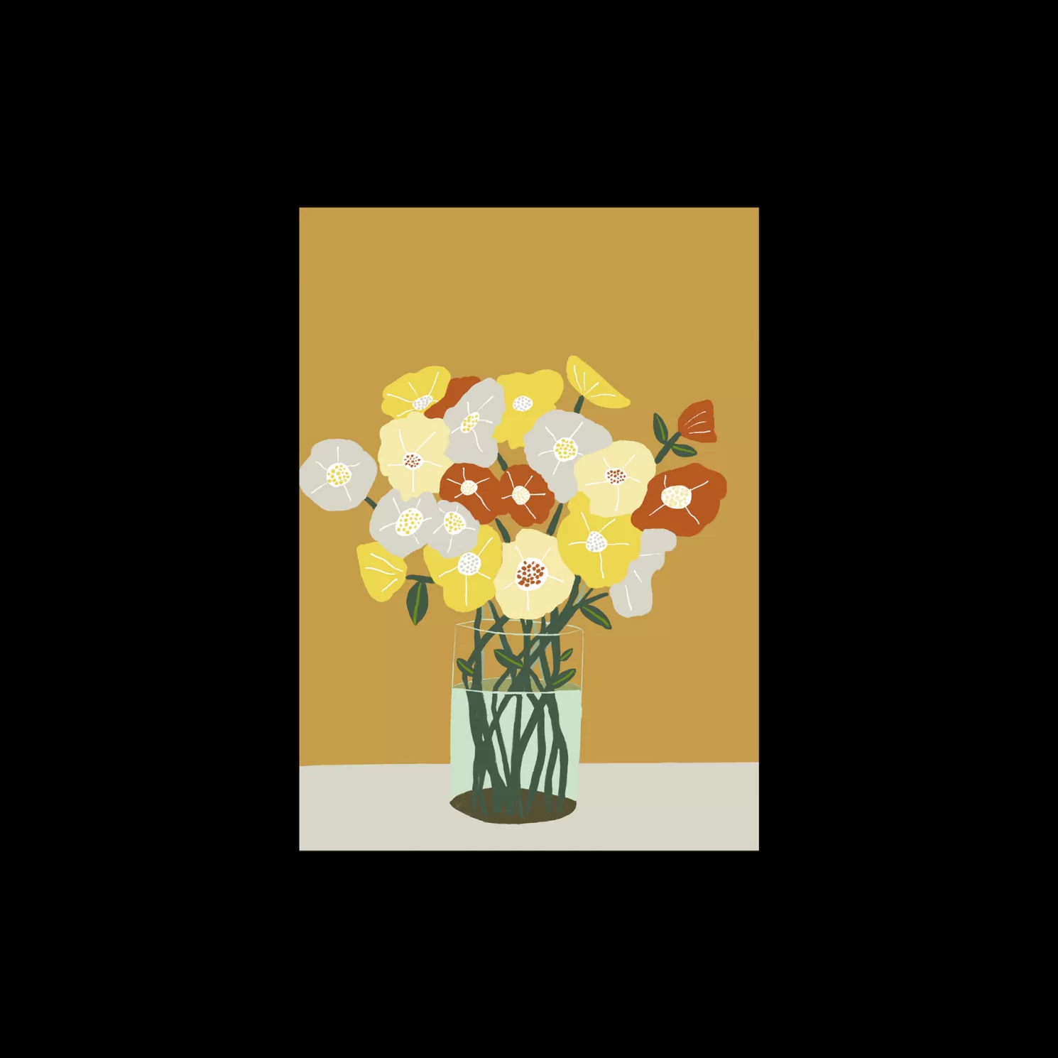 Discount Søstrene Grene Schweiz Poster Vase Of Flowers A3 Camel