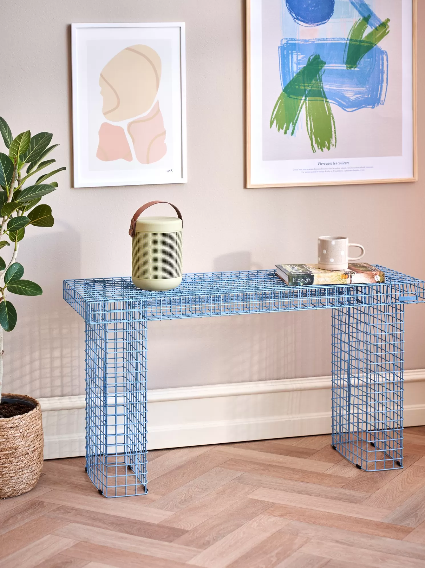 Discount Søstrene Grene Schweiz WIRE BENCH Bank Smokey Blue