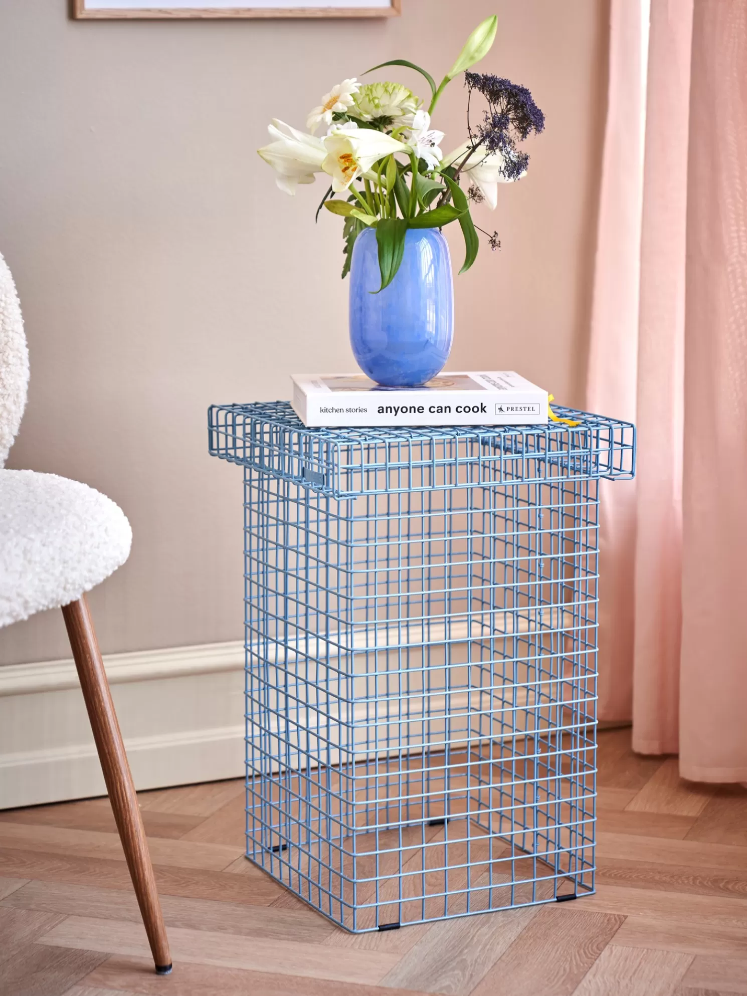 Clearance Søstrene Grene Schweiz WIRE STOOL Hocker Smokey Blue